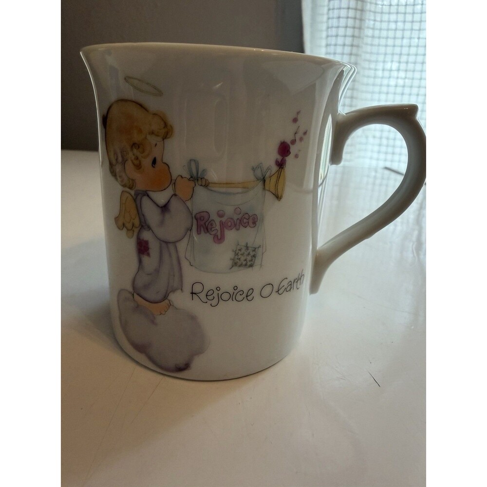 Vintage Precious Moments Angel Mug "Rejoice O Earth" Coffee Cup Enesco